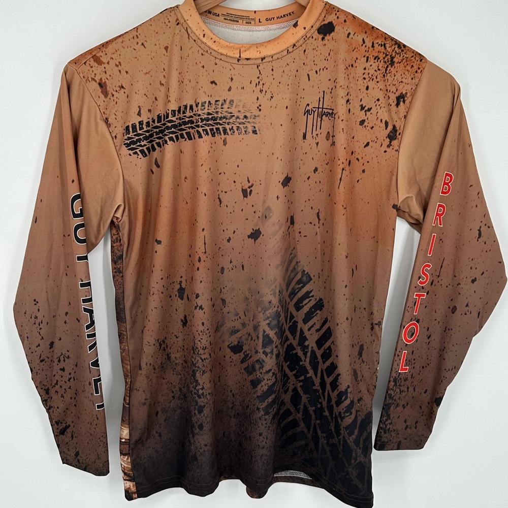 RARE! Guy Harvey Men's Sz L T-Shirt Bristol Motor Speedway Graphic Print USA A9 - Picture 3 of 4